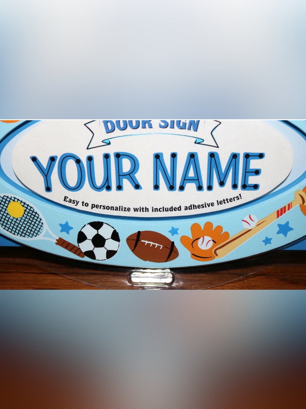 Melissa & Doug Personalized Sports Blue Door Sign - Nwt — image 2 of 4